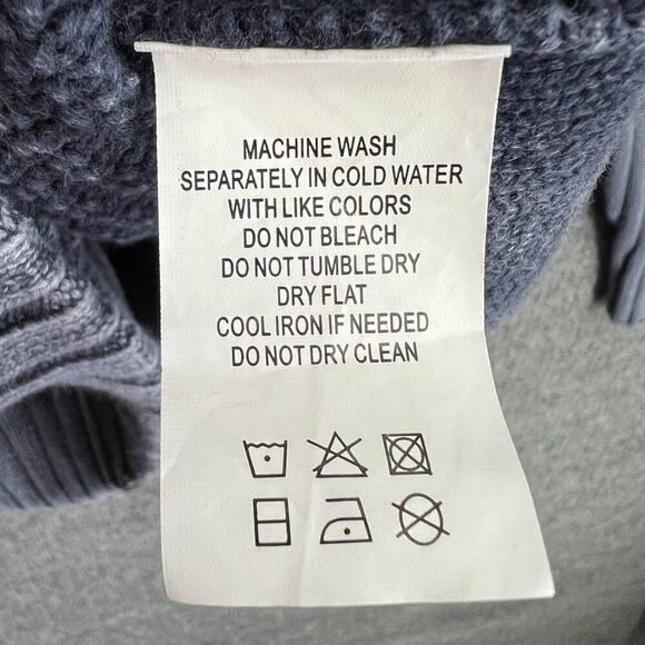 Carbon2Cobalt Mens Sweater Size L Faded Blue Full Zip Mock Neck Preppy Casual - Picture 9 of 11